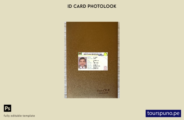 listo para imprimir plantilla frontal de aspecto fotográfico de tarjeta de id 12